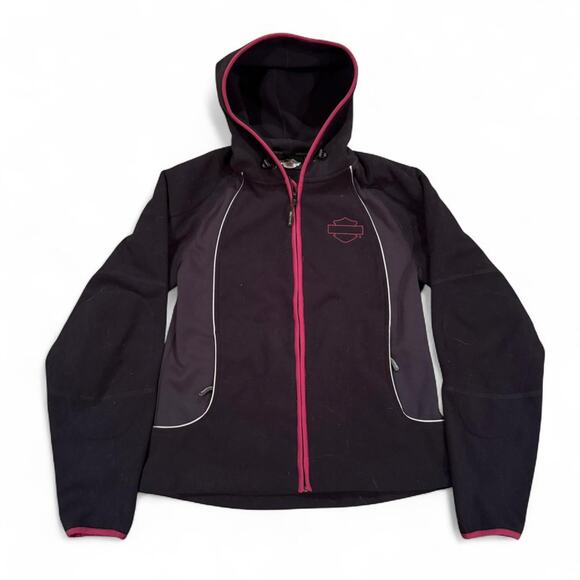 Harley Davidson Motorcycle Women’s Biker Zip Up Padded Jacket Sz.M - Picture 1 of 8